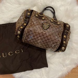 Gucci Babouska Crystal GG Crest Boston Bag